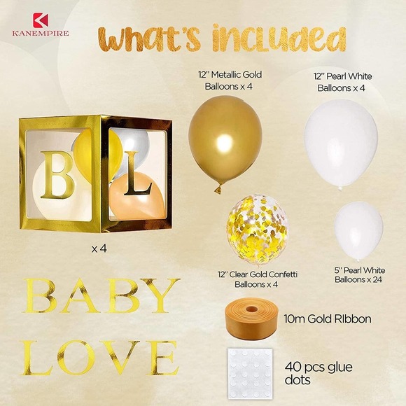 Gold Gender Reveal Party Decorations Set - Picture 3 of 5